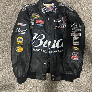 Genuine leather NASCAR Budweiser jacket